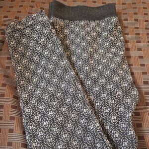 Connection 18 Gray & White Print Leggings Women’s Size L/XL